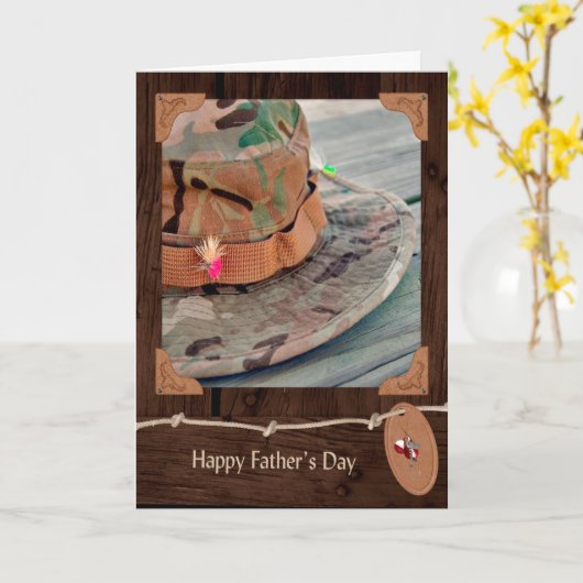 Father's Day Fishing Hats Karte (Gelbe Blume)