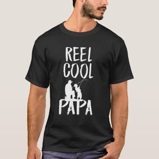 Father's Day Fishing Reel Cool Papa Dad T-Shirt (Vorderseite)