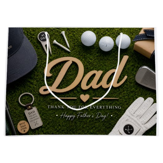 Father's Day for Golf Dad Große Geschenktüte (Vorderseite)