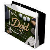 Father's Day for Golf Dad Große Geschenktüte (Vorderseite Schrägansicht)
