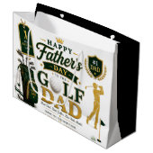 Father's Day for Golf Dad Große Geschenktüte (Vorderseite Schrägansicht)