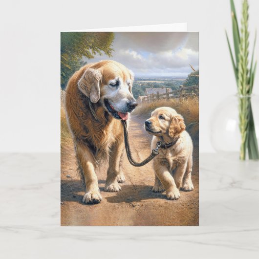 Father's Day Golden Retrievers Karte (Vorderseite)