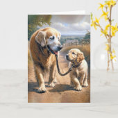 Father's Day Golden Retrievers Karte (Gelbe Blume)