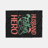 Father's Day Husband Father Hero Fleecedecke (Vorderseite (Horizontal))