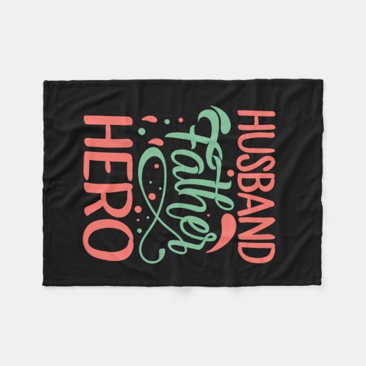 Father's Day Husband Father Hero Fleecedecke (Vorderseite (Horizontal))