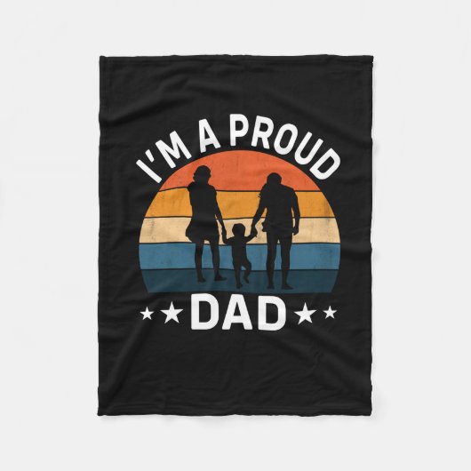 Father's Day I Am A Proud Dad Fleecedecke (Vorderseite)