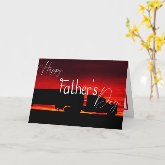 Father's Day Keep on Trucking Trucker Karte (Gelbe Blume)