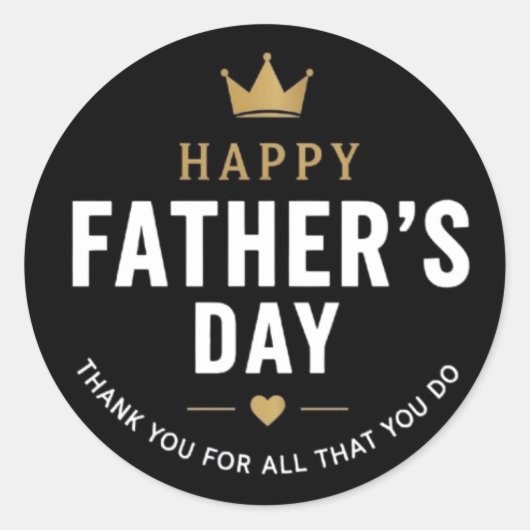 Father's Day King Classic Round Sticker (Vorderseite)