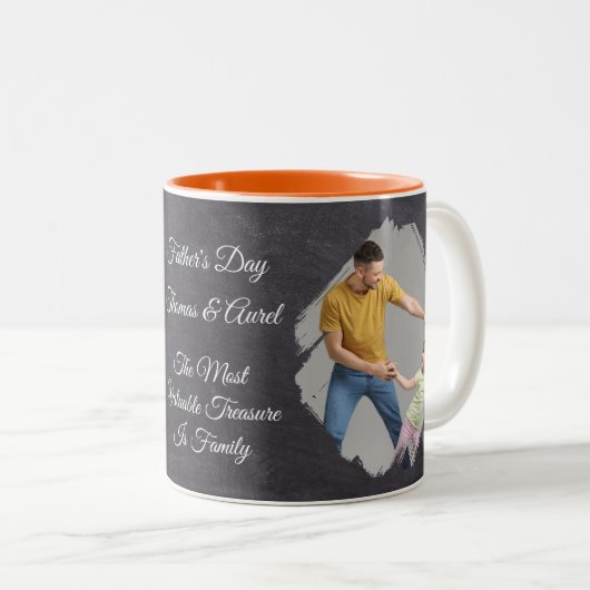 Father's Day Mugs Full Photo Personalized Zweifarbige Tasse (VorderseiteRechts)
