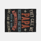 Father's day papa call papa funny papa birthday fleecedecke (Vorderseite (Horizontal))