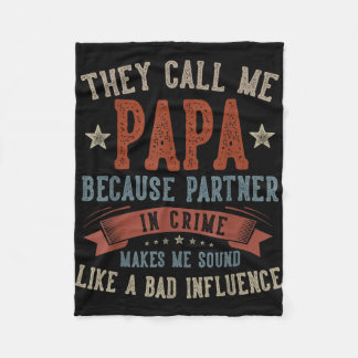 Father's day papa call papa funny papa birthday fleecedecke