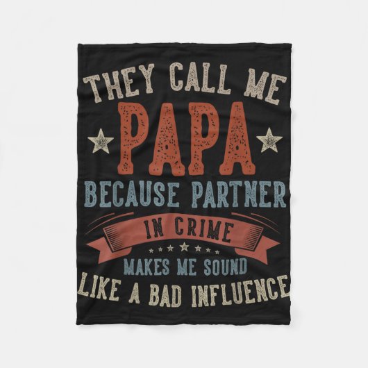 Father's day papa call papa funny papa birthday fleecedecke (Vorderseite)