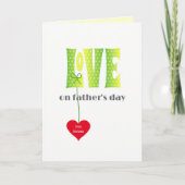 Fathers Day Personalized name LOVE card Karte (Vorderseite)