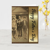 Fathers Day Retro 1920 Brown And Gold Folded Card Karte (Gelbe Blume)