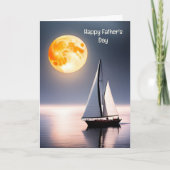 Father's Day Sailboat In Moonlight Karte (Vorderseite)