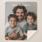 Fathers Day Sherpa Blanket Custom Photo Text Gifts Sherpadecke (Vorderseite)