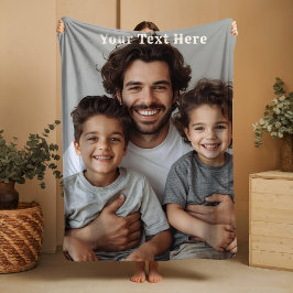 Fathers Day Sherpa Blanket Custom Photo Text Gifts Sherpadecke