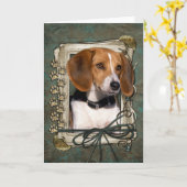 Fathers Day - Stone Paws - Beagle Karte (Gelbe Blume)
