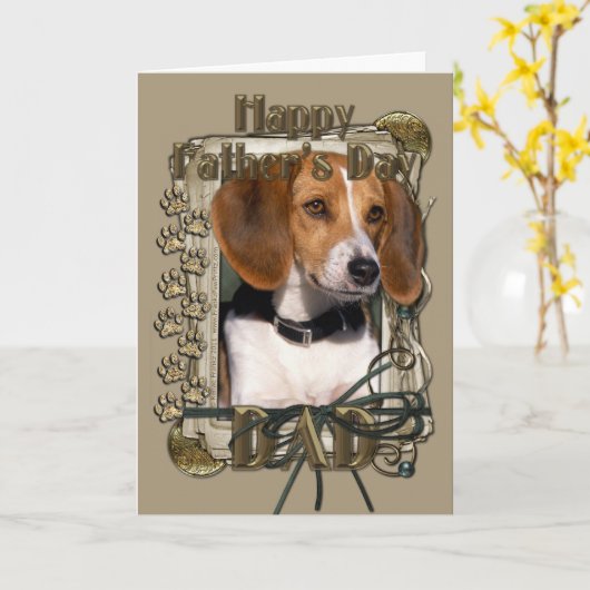 Fathers Day - Stone Paws - Beagle Karte (Gelbe Blume)