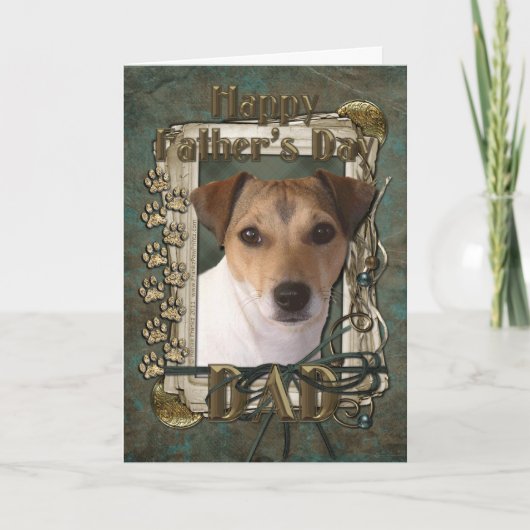 Fathers Day - Stone Paws - Jack Russell Karte (Vorderseite)