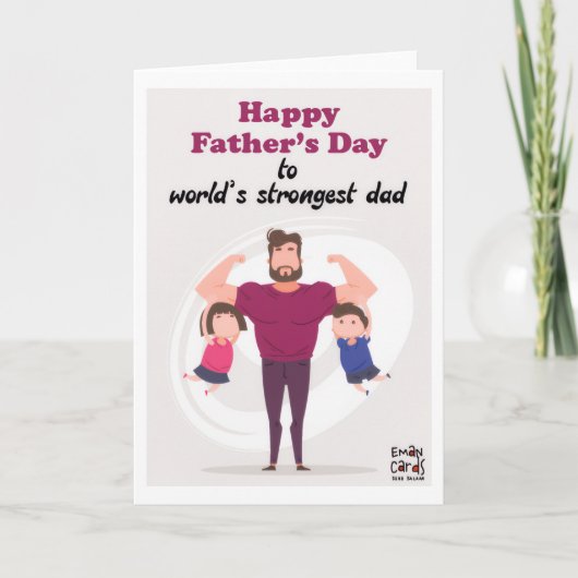 Father's Day - Strongest Dad Karte (Vorderseite)