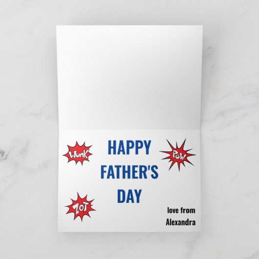 Fathers Day Superheran Funny Funny New Tremendous Karte (Innenseite)