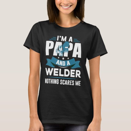 Father's Day  USA Patriotic Welder Papa T-Shirt (Vorderseite)
