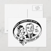 Father's Day Vintage Postcard Postkarte (Vorne/Hinten)