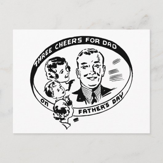 Father's Day Vintage Postcard Postkarte (Vorderseite)
