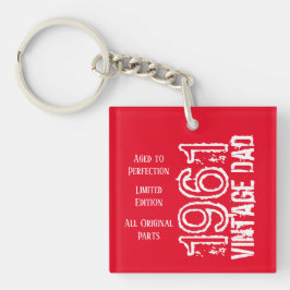 Father's Day Vintage Red with White Retro Keychain Schlüsselanhänger