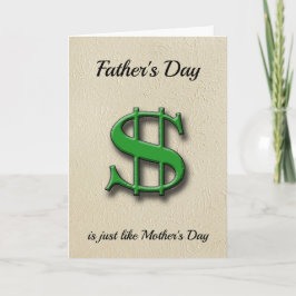Father's Day vs Mother's Day the cost Feiertagskarte