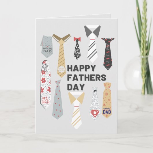 Father's Day with Scattered Ties Karte (Vorderseite)