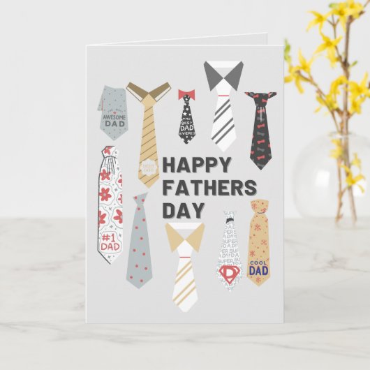 Father's Day with Scattered Ties Karte (Gelbe Blume)