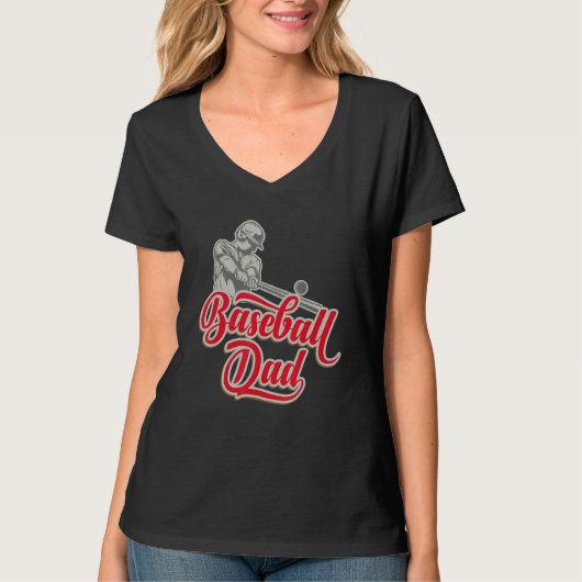 Fathers Days Baseball Dad  Papa Daddy Dad T-Shirt (Vorderseite)