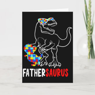 Fathersaurus T Rex Dinosaur Autismus-Bewusstsein V Karte