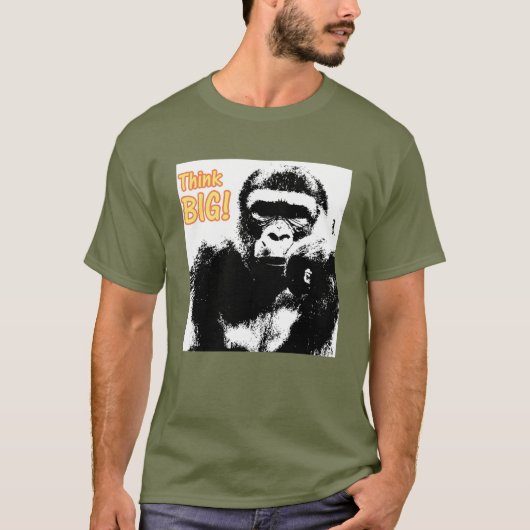 Fatigue Green Gorilla Pop Art Motivierend Trendy T-Shirt (Vorderseite)
