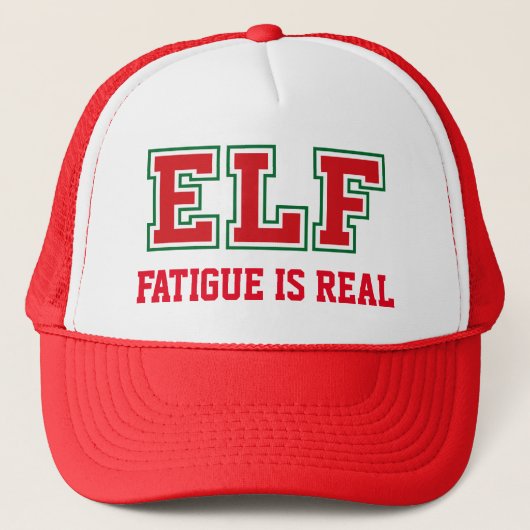 Fatigued Christmas ELF Trucker Hat Truckerkappe (Vorderseite)