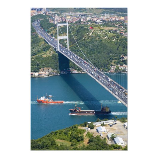 Fatih Sultan Mehmet Bridge über den Bosporus, Fotodruck (Vorne)