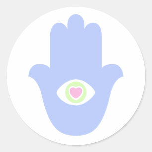 Fatima Eye Heart Hamsa Runder Aufkleber