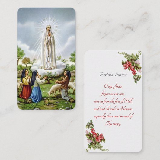 Fatima - Fatima Prayer Card Begleitkarte (Vorne/Hinten)