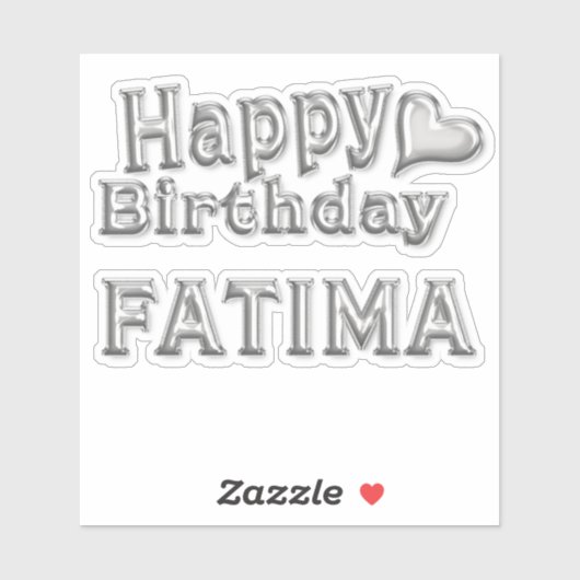 Fatima Happy Birthday silver Aufkleber Sticker (Blatt)
