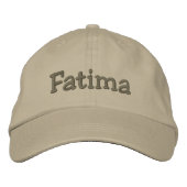 Fatima Name bestickt Baseball Cap Khaki Bestickte Kappe (Vorderseite)