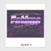 Fatima Name Vorname lila retro Sticker Geburtstag (Blatt)