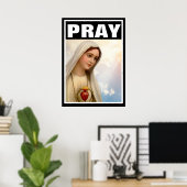 FATIMA PRAY JUNGFRAU MARY ROSARY CATHOLIC POSTER (Heimbüro)