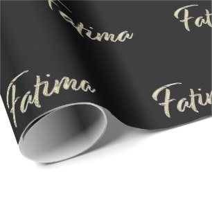 Fatima white gold Handwriting Geschenkpapier
