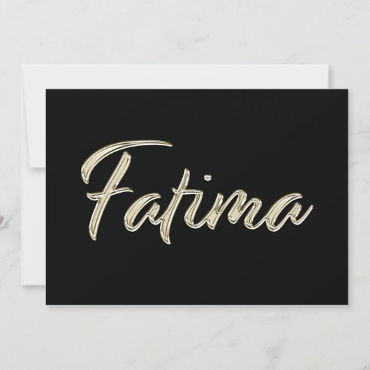 Fatima white gold Handwriting Karte (Vorderseite)