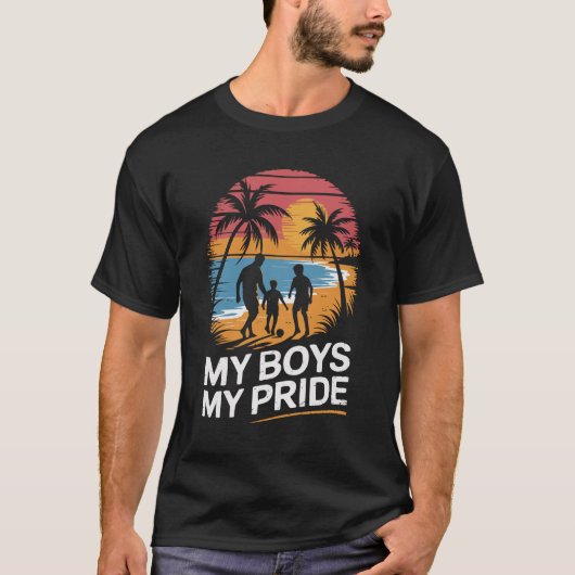 Fatjer und 2 Söhne Strandsoccer T-Shirt (Vorderseite)