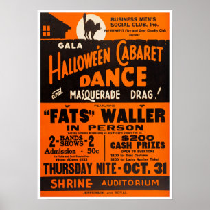 Fats Waller Halloween Vintage-Jazz-Konzert Poster