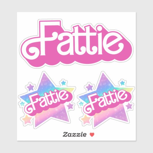 Fattie Plus Größe Regenbogen Retro 90er Nostalgie Aufkleber (Blatt)