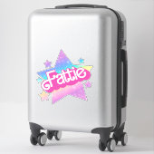 Fattie Plus Größe Regenbogen Retro 90er Nostalgie Aufkleber (Koffer)